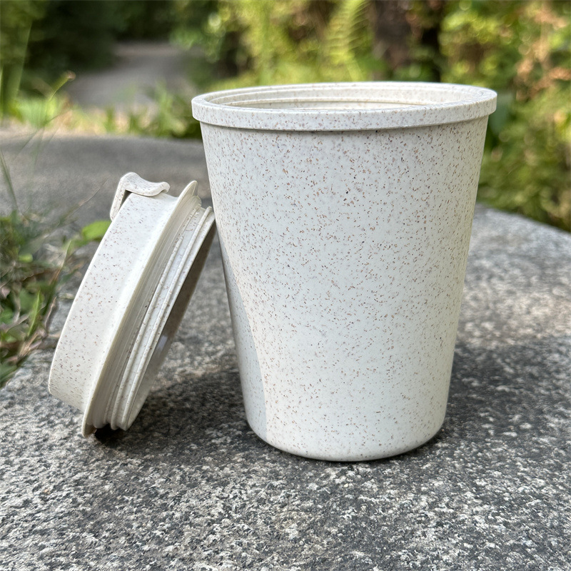 Tazza da caffè e acqua regalo antiscottatura a doppio strato in paglia di grano riciclata ecologica e di alta qualità_voghion.com