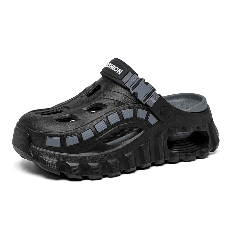 Men's Height-Increasing Slippers Outdoor Non-Slip Thick-Soled Clogs With Cushioning Top Quality Beach Closed-Toe_voghion.com