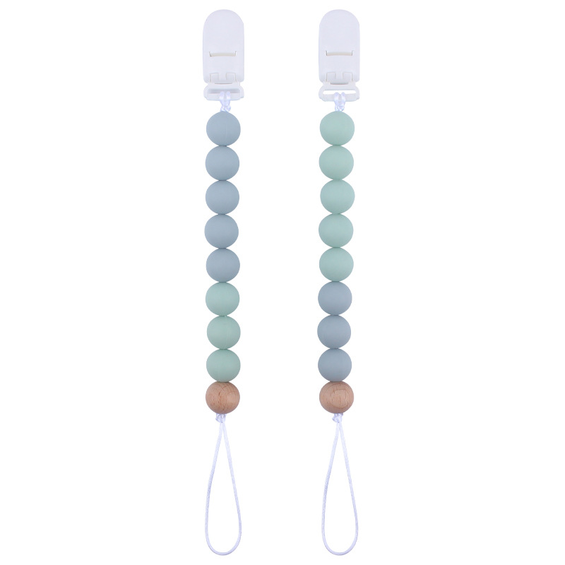 Suministros para bebés Cadena de chupete creativo bebé silicona mordedura molar anti-gota cadena dos conjuntos