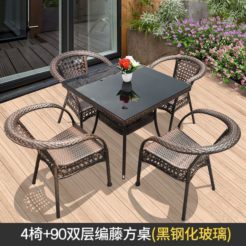 Actualización de 4 sillas + 90 mesas cuadradas de doble capa + cojines ☆ ☆