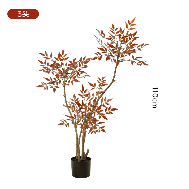 Simulación de estilo nórdico, bambú Nantian, gran planta verde de piso a techo, sensación de alto nivel, sala de estar, decoración del hogar, planta de árbol falso en maceta