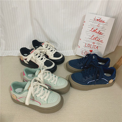 韓版百搭小眾學生帆布鞋女平底低幫原宿板鞋2023秋季新款運動女鞋