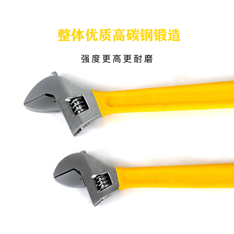 Llave ajustable aislada con revestimiento de plástico genuina para venta al por mayor, llave ajustable multifuncional de 12 pulgadas con mango de plástico para electricista.