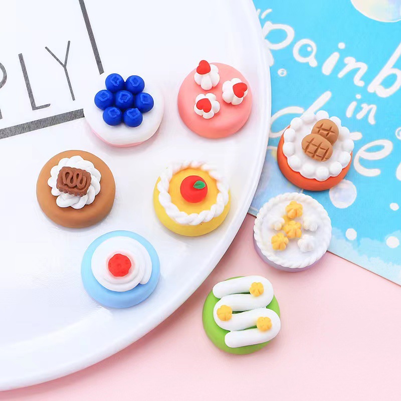 Nueva tridimensional decoración de la torta de frutas al por mayor DIY creativo teléfono caso accesorios resina crema pegamento horquilla refrigerador pegatina