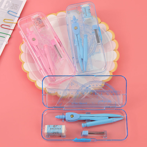 School supplies student compasses 7-piece set stationery geometric drawing tools metal compass