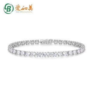 European and American explosions hip-hop single-row full-diamond PT950 bracelet women's high-level sense cultivation diamond lovers jewelry wholesale
