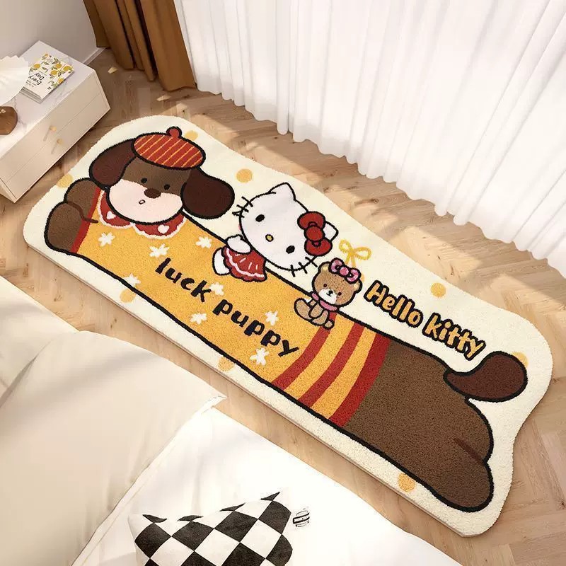 Puppy Carpet, Imitation Cashmere, Cool-Proof, Stain-Resistant, Easy to Care For, Ready-To-Ship, Washable, Long-Pile Carpet for Bedroom