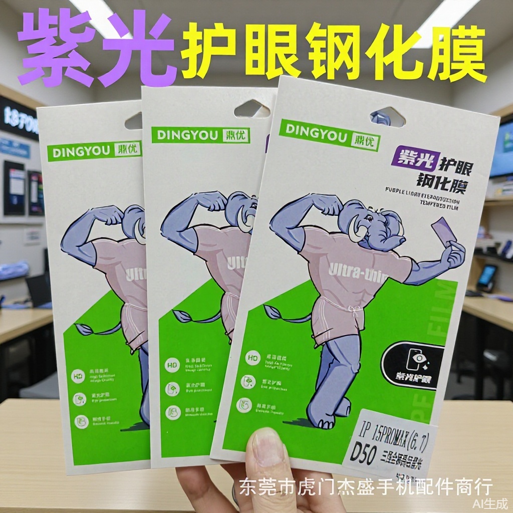 鼎优全系紫光护眼钢化膜 适用华为苹果OPPO 小米 VIVO手机高清膜