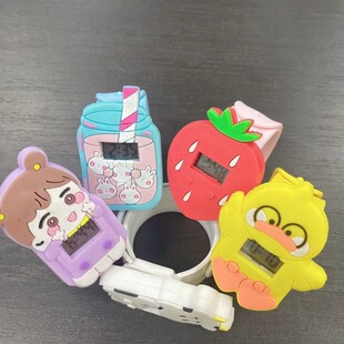 New children's cartoon cute refreshing odorless gift color printing electronic watch pop glue strap gift watch
