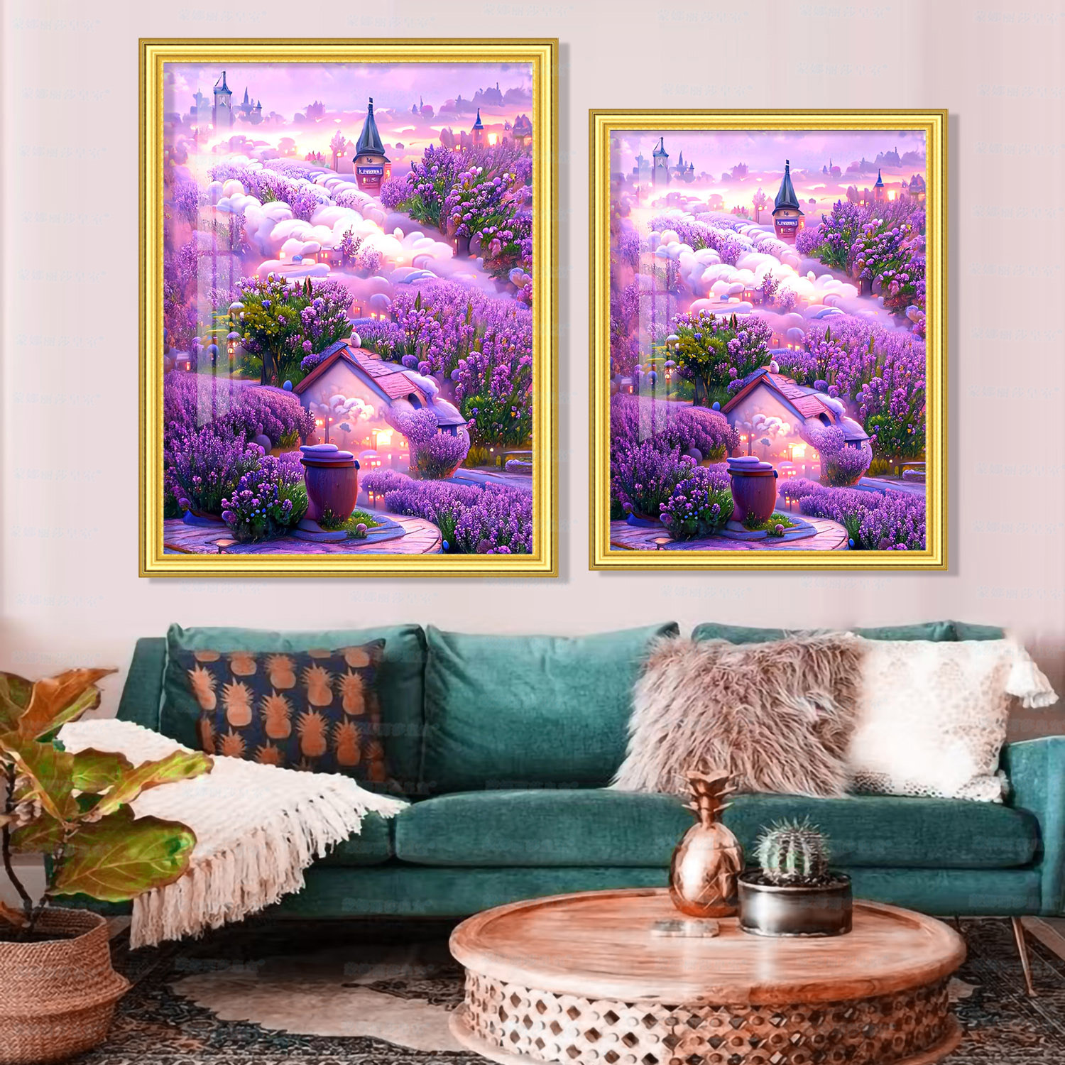 Punto de Cruz Real de la Mona Lisa, Decoración de Lavanda Hermosa de Cinco Estilos Nuevos, Bordado Hecho a Mano con 4 Hilos