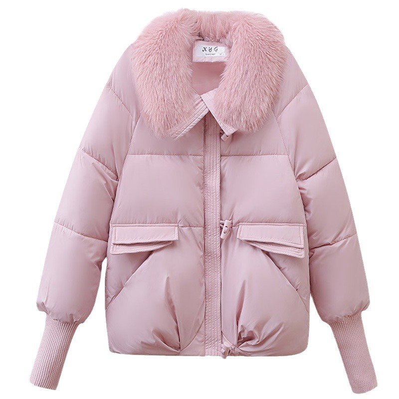 2024 nuevo algodón de pluma gruesa ropa de algodón mujer invierno pequeño abrigo de cuello corto abrigo de lana ropa de pan caliente image 5