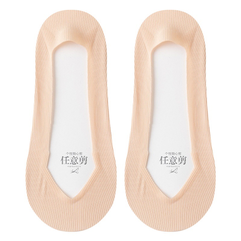 Calcetines de barco Calcetines de barco de seda de hielo fino de primavera y verano para mujer, fondo de algodón, calcetines invisibles de boca poco profunda antideslizante, calcetines Zhuji al por mayor