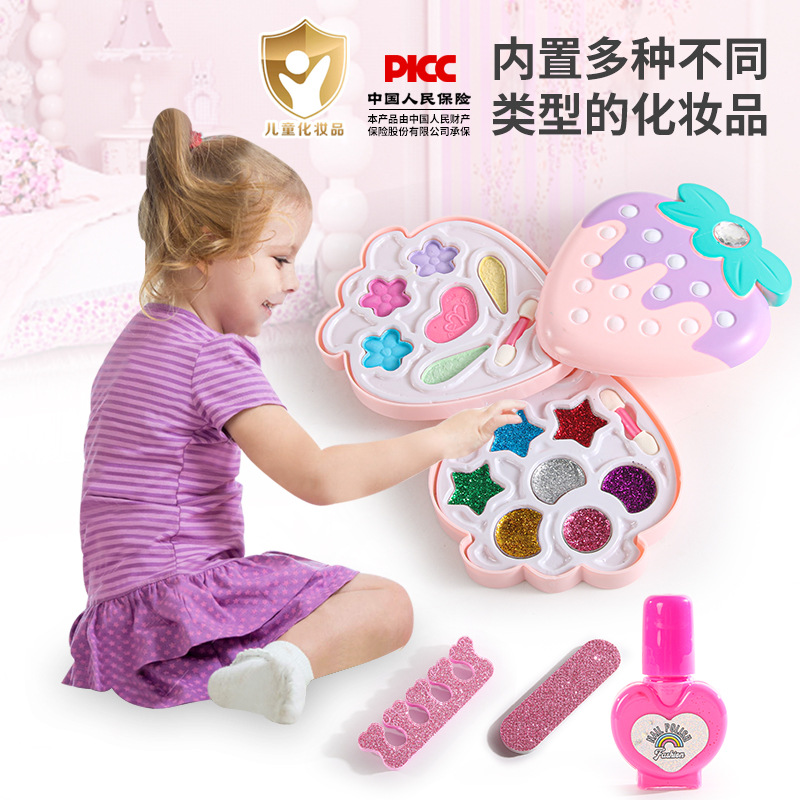 Fresa giratoria niña niña princesa cosméticos juguetes vestidor casita maquillaje sombra de ojos fabricante al por mayor