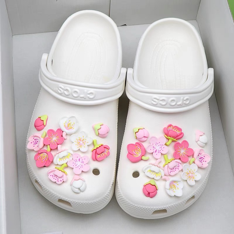 Accesorios de zapatos románticos transfronterizos de flores de cerezo accesorios de hebilla decorativa de flores de hebilla DIY material de resina de hebilla