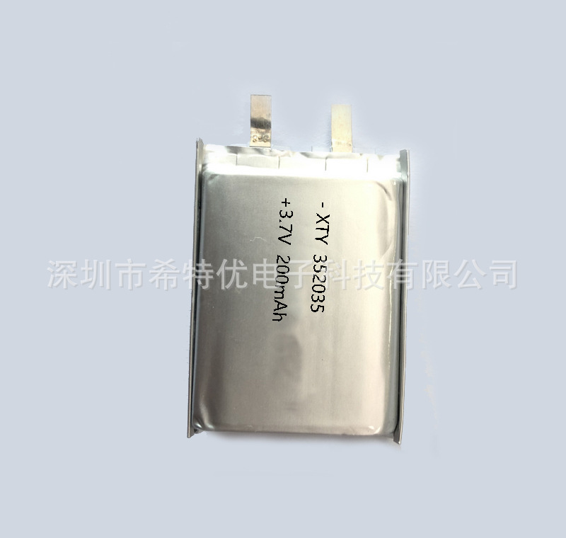 厂家批发200mah高容量3.6v锂聚合物电池352035可充充电电池