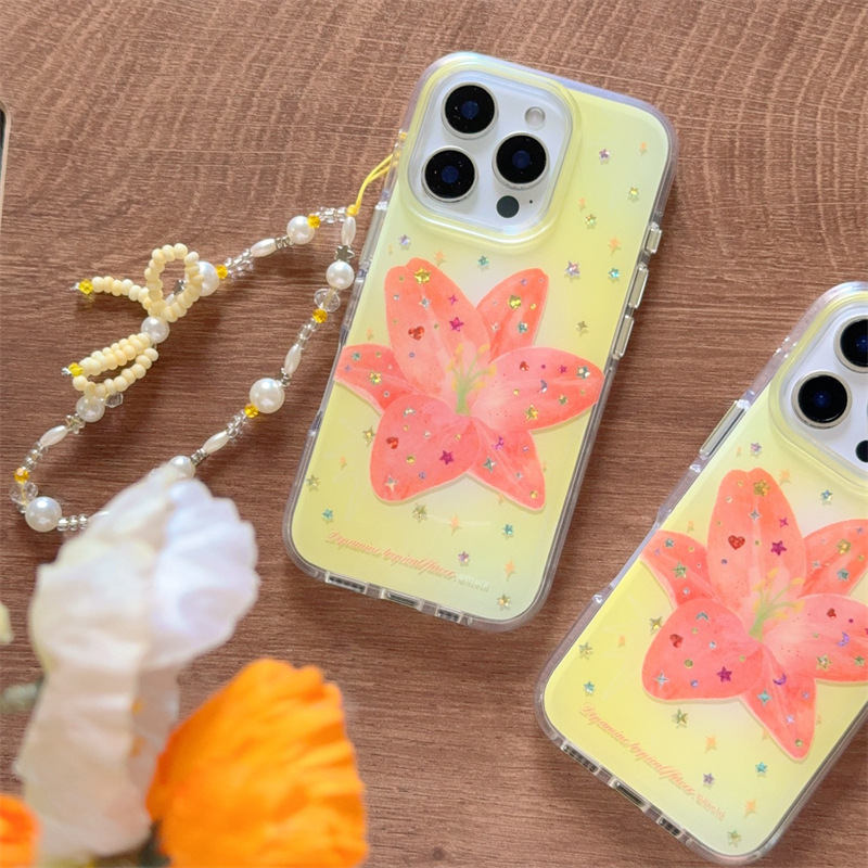 Estrella de color coreana flor de la isla para Apple 15Pro/16Pro funda para teléfono móvil 14/13 nueva 16ProMax mujer