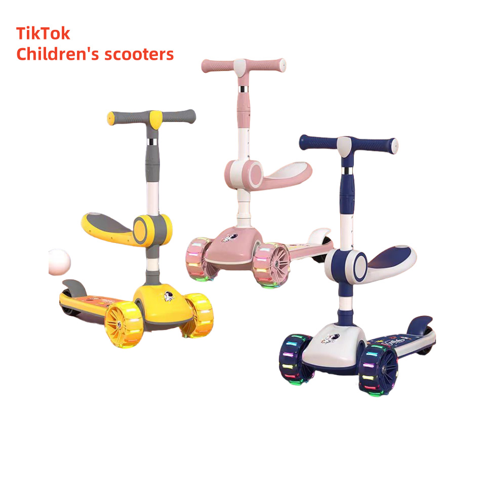 Children's Scooter for Ages 2-6-12, Baby Kick Scooter, Foldable Mi Gao Toddler Scooter, Cross-Border Three-Wheeled Scooter