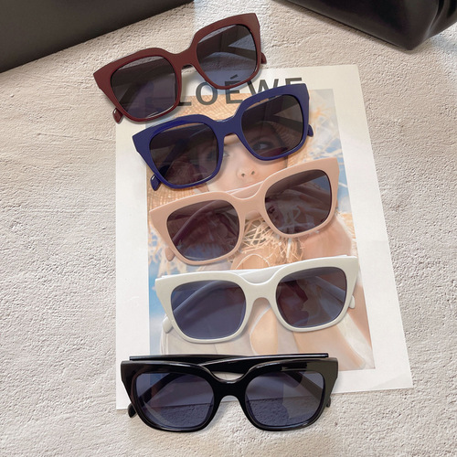  New C Family Sunglasses Women's High-end Ins Style Sunglasses Men's Square Frame European and American Retro Fashion Pink Glasses