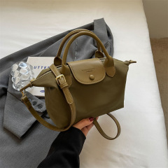 外貿包包女2024新款牛津布女包質感時尚拼接餃子包簡約拼接手提包