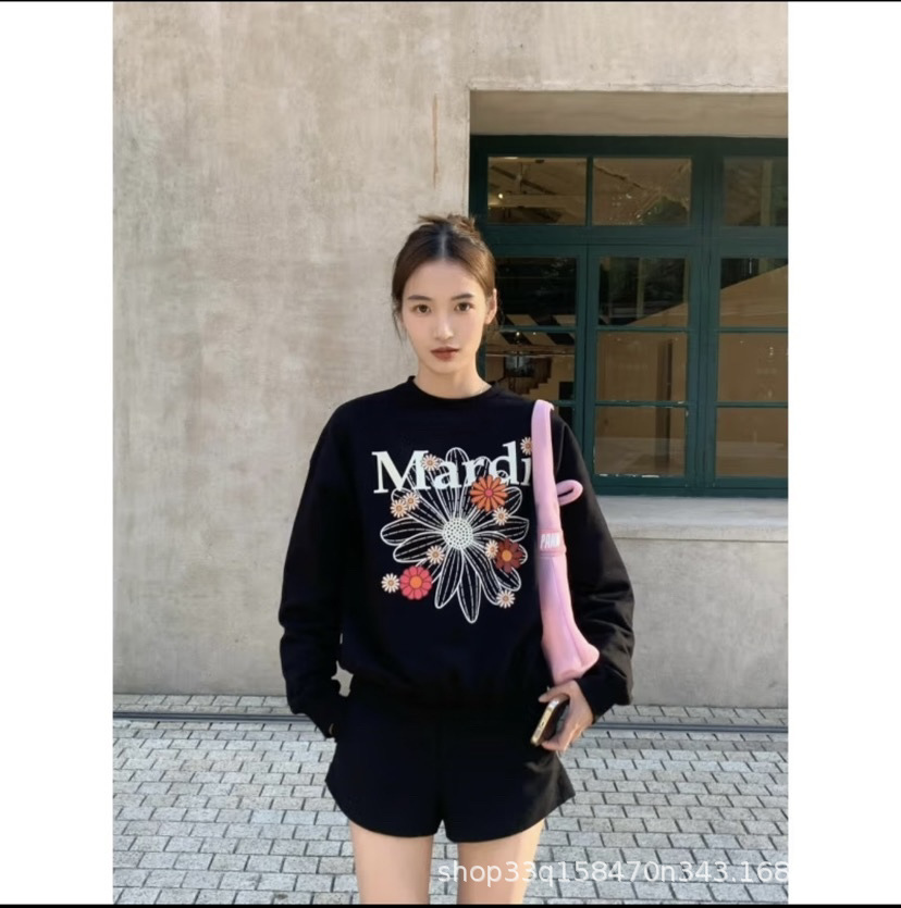 スポット韓国トレンドブランドマルディスウェットシャツレディースデイジー24新作プリントラウンドネックトップスドロップシッピング
