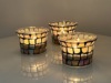 European -style handmade mosaic glass chip small candle Taipei European color patch romantic home bar glass candlestick