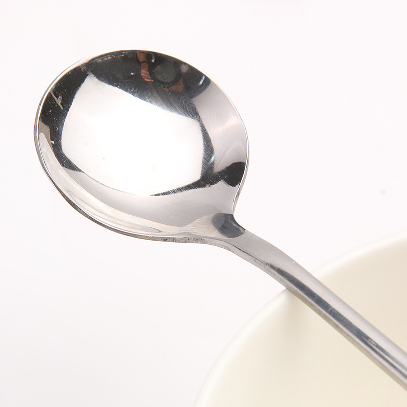 Creative Stainless Steel Long Handle Household Restaurant Stirring Coffee Korean Dessert Milk Tea Small Soup Spoon_voghion.com