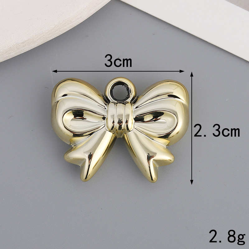 2g Weight Pendant Jewelry Making Type 2*2.1CM, 2*2.3cm, 3.5*3.5cm Jewelry Making Size DIY Jewelry Accessories Classification 1 Piece Quantity Plastic Material Heart Shape, Bow Knot Pattern All Seasons Season Plating Design Vintage Style, Classic Style Style 1 Piece 2*2.1CM 2*2.3cm 3.5*3.5cm Plastic Heart Shape Bow Knot Pendant 8