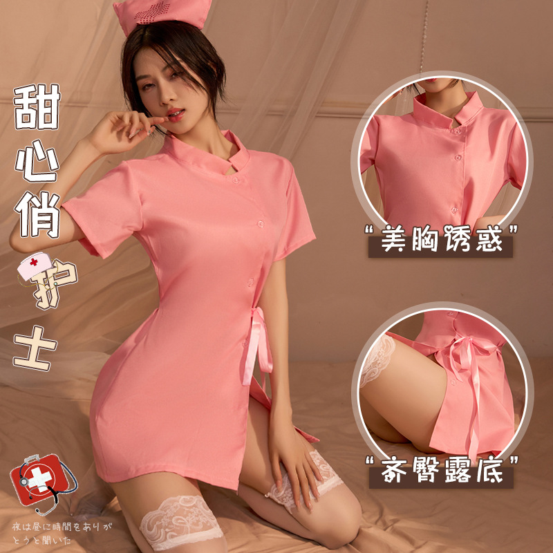 Fabricante en stock sexy uniforme seductora sexy uniforme de enfermera uniforme de hotel traje de enfermera lencería sexy