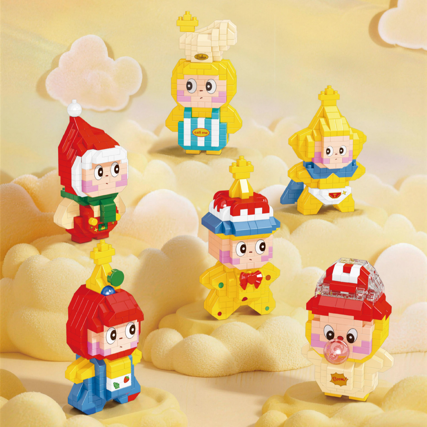 Cartoon doll, constructor, toy for kindergarten, internet celebrity, Birthday gift