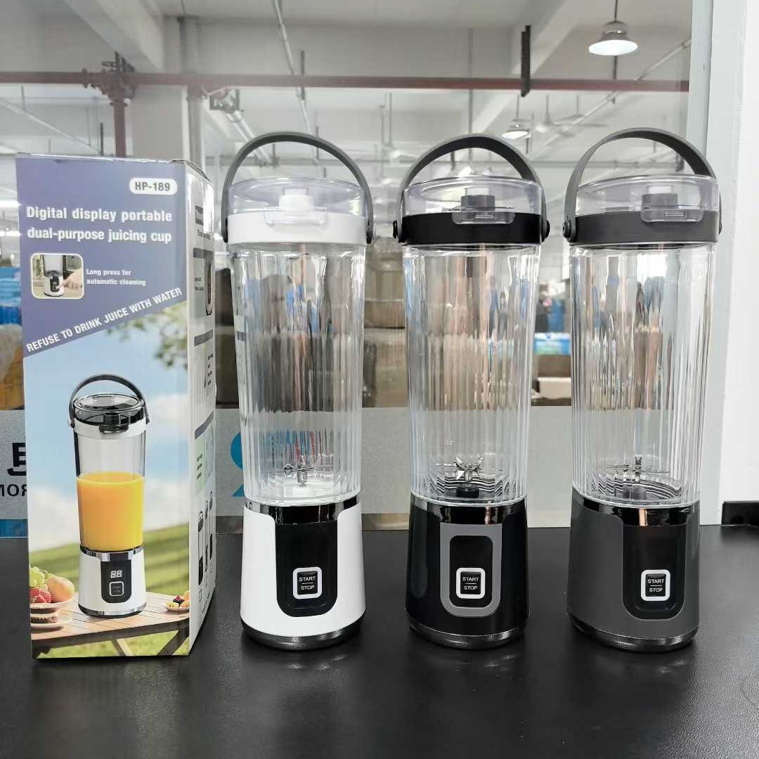 榨汁机便携式碎冰榨汁杯USB充电数显果汁机户外旅行搅拌机blender