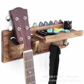 木质吉他置物架壁挂式墙上实木挂架电吉他琴架吉他拨片收纳架厂家