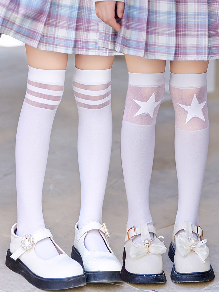 Summer thin children's knee socks for students