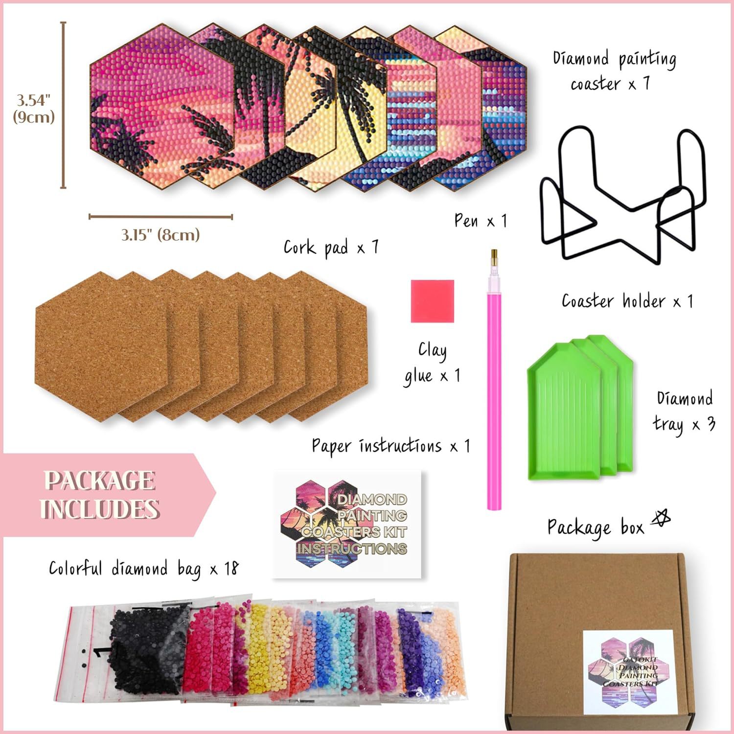 Transfronterizo DIY Diamante pintura tablero taza almohadilla taza de café taza de taza