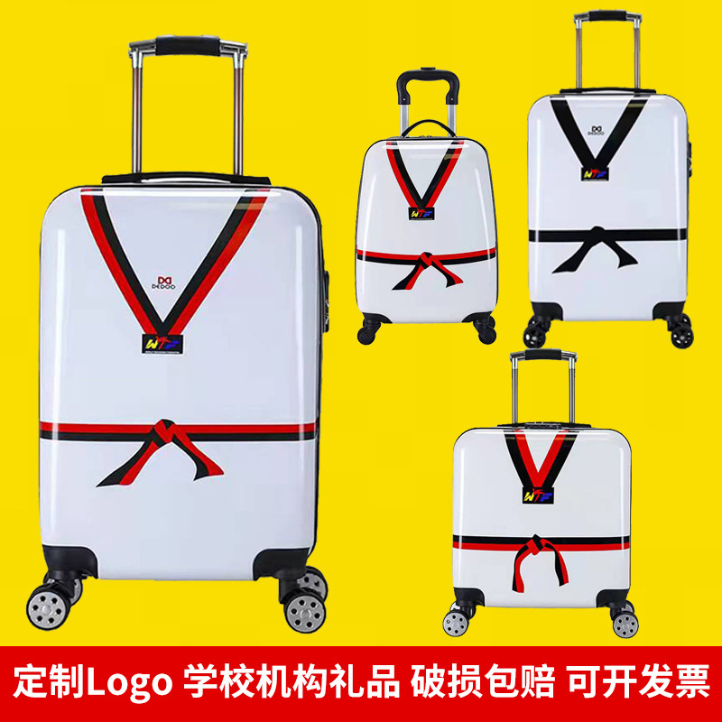New Taekwondo Printable logo20 Inch Universal Wheel Children Trolley Case Student Cartoon Travel Code Luggage Case