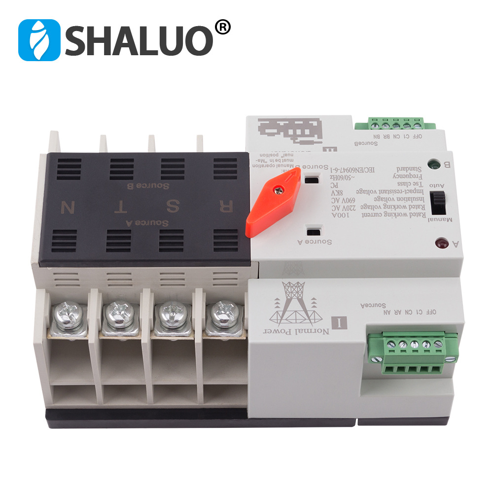 双电源自动转换开关家用不断电切换开关4P100A迷离PC隔离型ATS