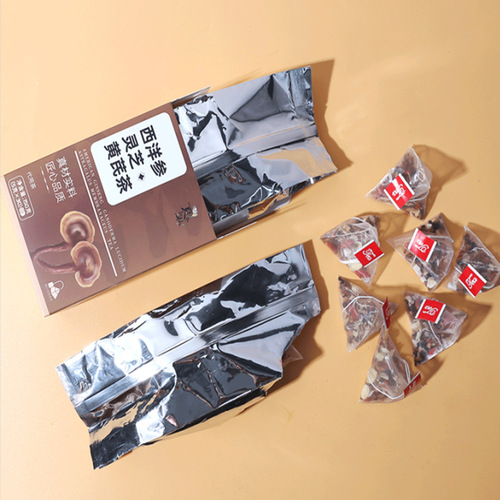 Qi, blood, vitality, women's tea triangle bag, American ginseng, Ganoderma lucidum, astragalus tea, longan, Codonopsis pilosula, traditional Chinese medicine, health tea bag