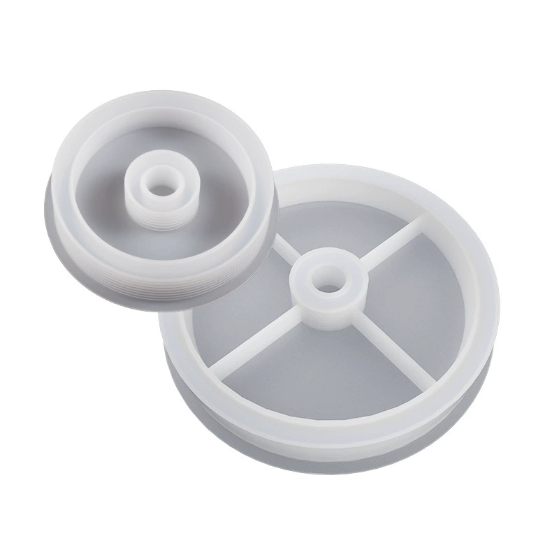 虞美人 DIY crystal drop gel round striped candle holder abrasive tool cement gypsum candlestick ornaments silicone mold