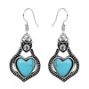 Turquoise earrings, retro pendant, ethnic jewelry, accessory heart shaped, boho style, ethnic style, wholesale