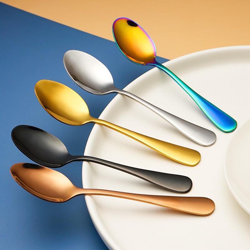 공장 스테인레스 스틸 커피 스푼 410 작은 숟가락 창조적 인 가정용 차 스푼 조미료 숟가락 어린이 디저트 아이스크림 스푼
