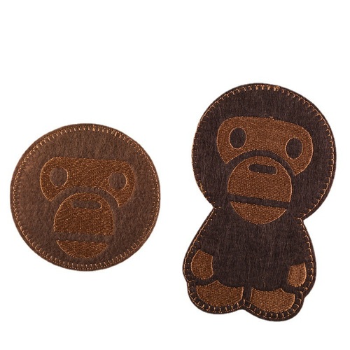 Yixiu computer embroidery chapter brown round monkey embroidery cloth patch clothing decorative patch patch embroidery flower label cartoon embroidery