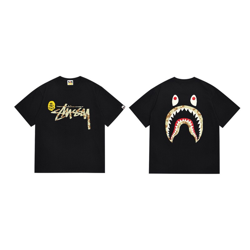 Foreign Trade Cross-Border Bape Short-Sleeve T-Shirt, Light Luxury Trendy Brand, Ape Head, Little Monkey, Camouflage, Pure Cotton, Men's Clothing, One-Piece Dropshipping Foreign Trade Cross-Border Bape Short-Sleeve T-Shirt, Light Luxury Trendy Brand, Ape Head, Little Monkey, Camouflage, Pure Cotton, Men's Clothing, One-Piece Dropshipping