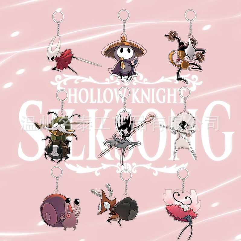 Hollow Knight 2 Song of Silk Keychain Hollow Knight Green Theater Long Acrylic Keychain Pendant