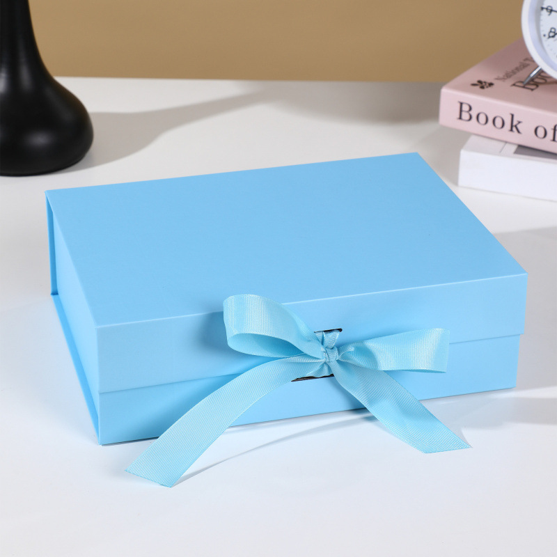 Caja plegable de cinta de Navidad, caja de regalo de color sólido, hermosa caja de regalo de cosméticos, caja de regalo de dulces de alta calidad