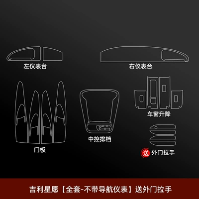 Control Film, Door Handle, Navigation Screen, Car interior film - geely-star-wishes-complete-set-without-navigation-instrument-and-free-exterior-door-handle