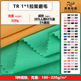 220克TR1*1拉架磨毛 TR彩棉罗纹面料 1*1拉架磨毛内衣打底衫面料