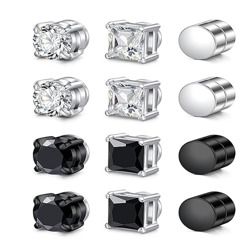 Magnetic Clip-On Earrings Without Ear Piercings, Sparkling Zircon Ear Cuffs, Ear Bone Clips, Cochlear Studs, Magnetic Ear Accessories