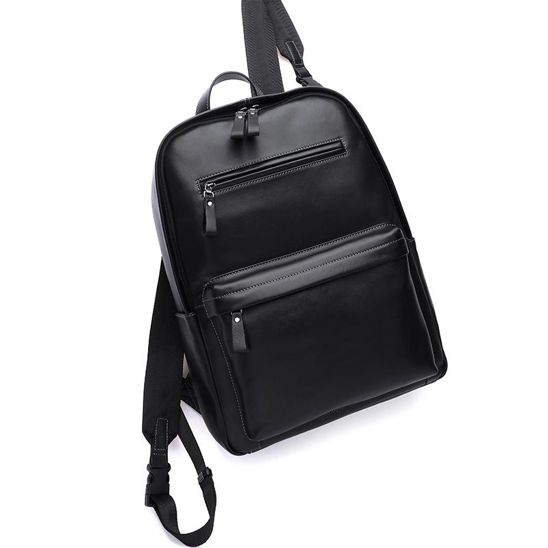 Mochila de negocios para hombres, moda, bolsos casuales para hombres, bolsos de piel de vaca de alto nivel, bolsos de hombre, mochila de tendencia ligera.