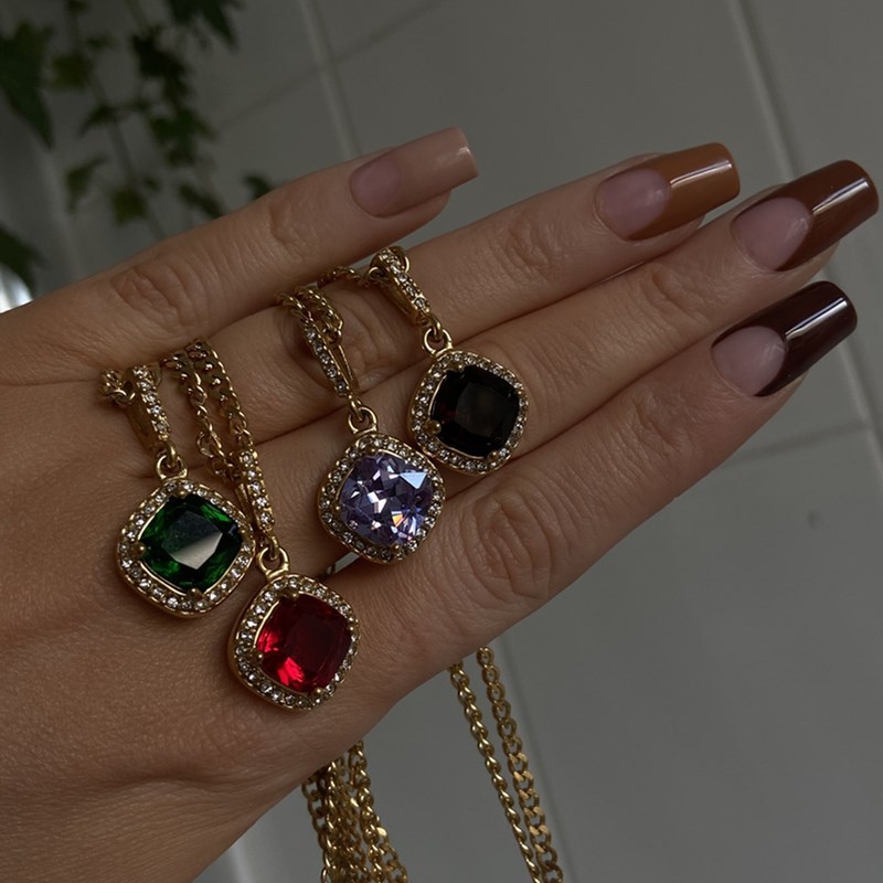 Fashion Heart Shape Copper Layered Necklaces Plating Artificial Rhinestones Copper Necklaces