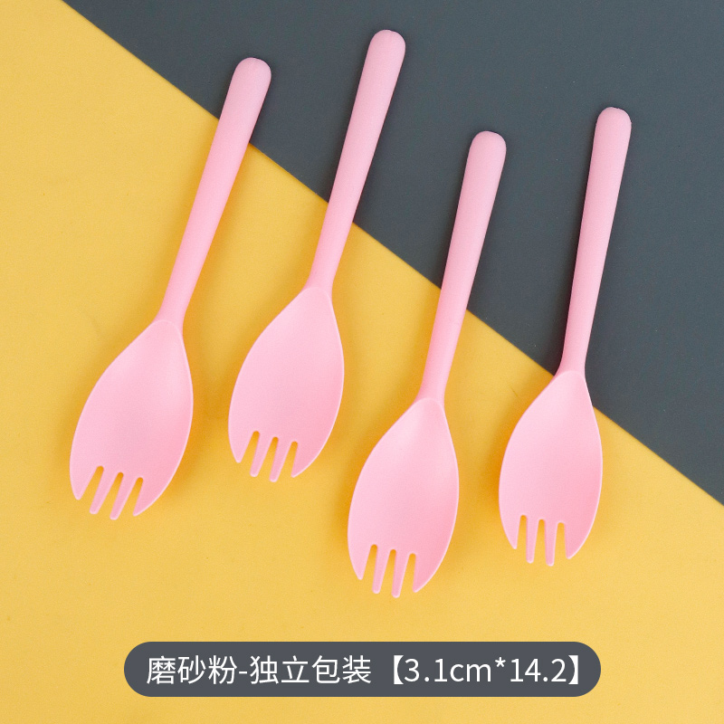 핑크색 포크와 스푼 100개