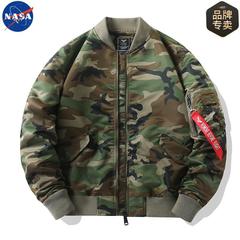 NASAブランド連名2025年春秋アメリカンパイロットジャケット男性カップル迷彩野球服コート